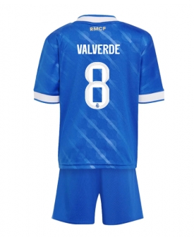 Billige Fotballdrakt Real Madrid Federico Valverde #8 Replika Tredjedraktsett Barn 2025-26 Kortermet (med bukser)